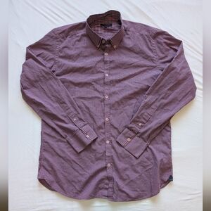 Ted Baker Pink and Navy Plaid Dress Shirt